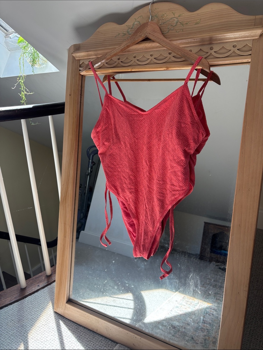 wild fable Red Textured One-Piece Swimsuit